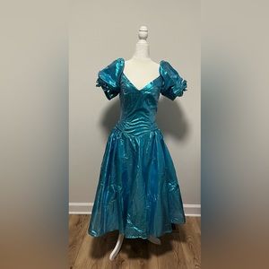 Authentic Genuine 1980s Prom dress with polka dot bow